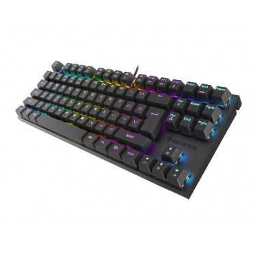 Genesis THOR 303 TKL, Mechanical Gaming Keyboard, RGB LED light, US, Black, Wired, USB Type-A