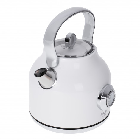 Adler Kettle with a Thermomete AD 1346w Electric, 2200 W, 1.7 L, Stainless steel, 360 rotational base, White