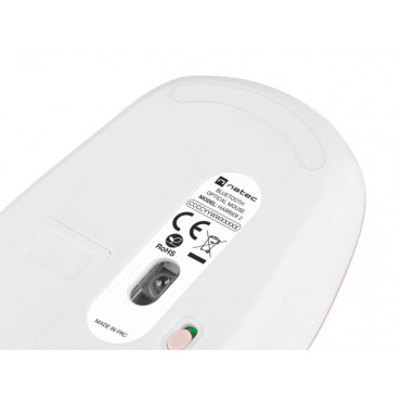 Natec Mouse Harrier 2 Wireless, White/Pink, Bluetooth