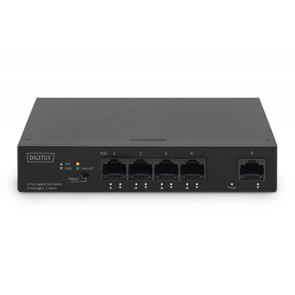 Digitus 4 Port Gigabit PoE Switch DN-95330-1 10/100/1000 Mbps (RJ-45), Unmanaged, Desktop, Ethernet LAN (RJ-45) ports 4