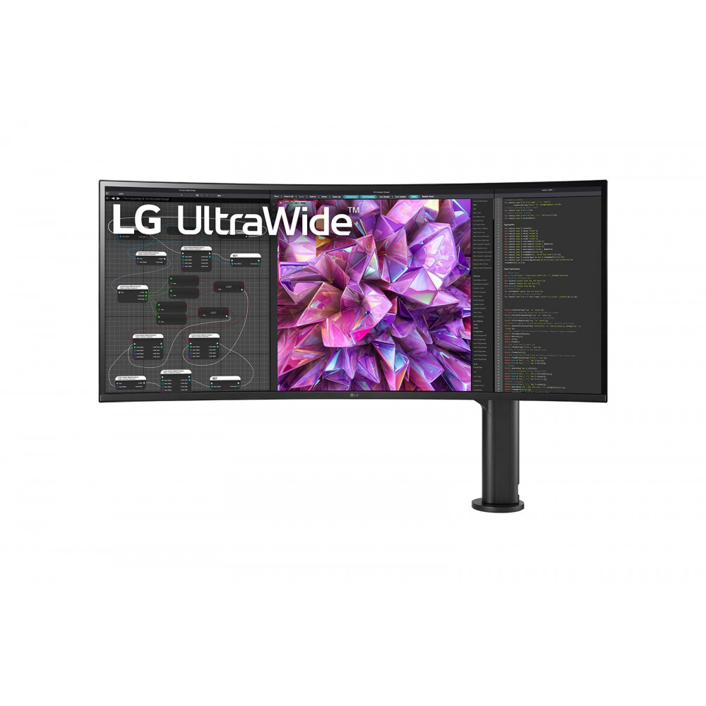 LG Curved Monitor with Ergo Stand 38WQ88C-W 38 ", IPS, UHD, 3840 x 1600, 21:9, 5 ms, 300 cd/m , 60 Hz, HDMI ports quantity 2