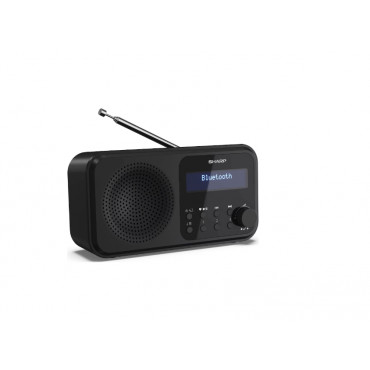 Sharp DR-P420(BK) Tokyo Portable Digital Radio, FM/DAB/DAB+, Bluetooth 5.0, USB or Battery Powered, Midnight Black