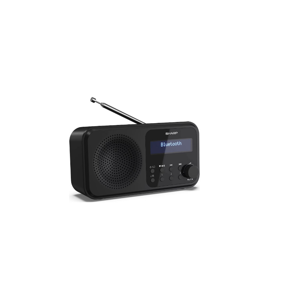 Sharp DR-P420(BK) Tokyo Portable Digital Radio, FM/DAB/DAB+, Bluetooth 5.0, USB or Battery Powered, Midnight Black