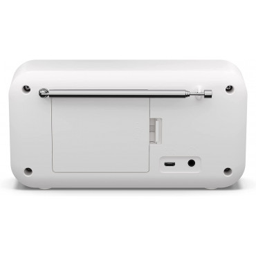 Sharp DR-P420(WH) Tokyo Portable Digital Radio, FM/DAB/DAB+, Bluetooth 5.0, USB or Battery Powered, Snowy White