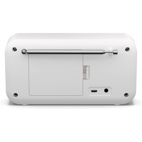 Sharp DR-P420(WH) Tokyo Portable Digital Radio, FM/DAB/DAB+, Bluetooth 5.0, USB or Battery Powered, Snowy White