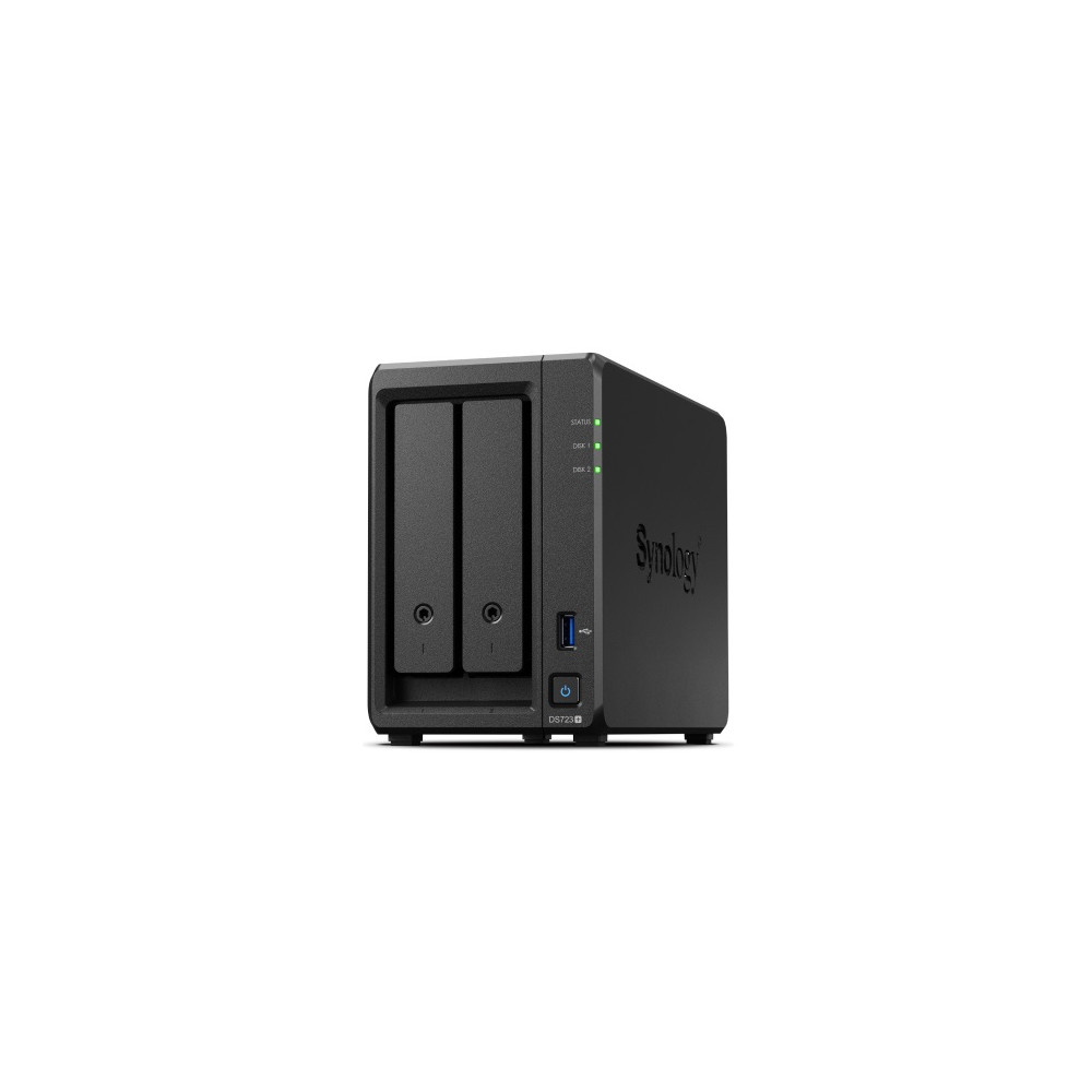 Synology DS723+ 2-bay/AMD Ryzen R1600/2-core 2.6 (base)/3.1 (turbo) GHz/2GB DDR4/2 x 3.5"xHot swap/2x1GbE/1xUSB3.2/eSATA/RAID 0,