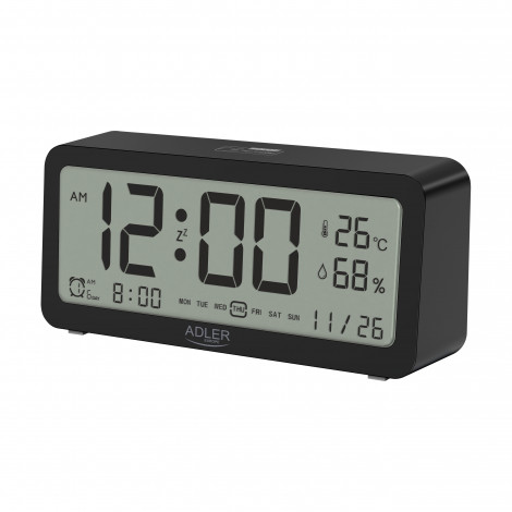 Adler Alarm Clock AD 1195b Black, Alarm function