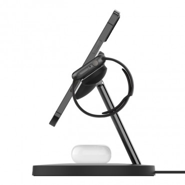 Belkin Pro MagSafe 3in1 Wireless Charging Stand + AC Power Adapter BOOST CHARGE Black, 15 W