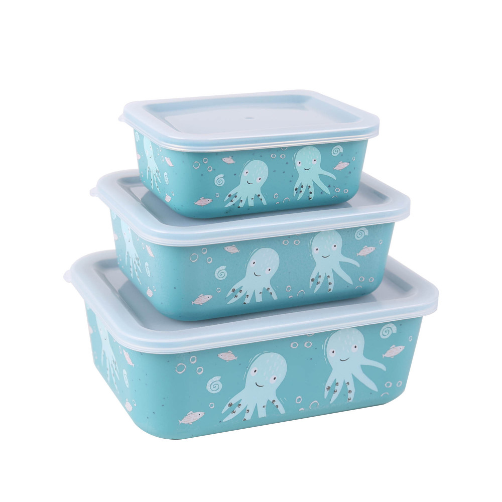 Stoneline Awave Set of storage box 21941 3 pc(s), Dishwasher proof, Turquoise