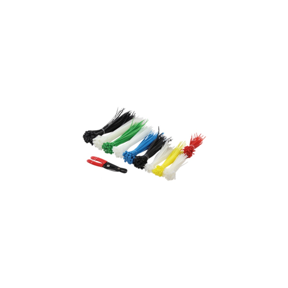 Cable Tie Set, 600pcs., 5 lengths, 1 x cable cutter Logilink