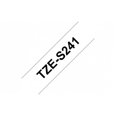 Brother TZe-S241 Strong Adhesive Laminated Tape Black on White, TZe, 8 m, 1.8 cm
