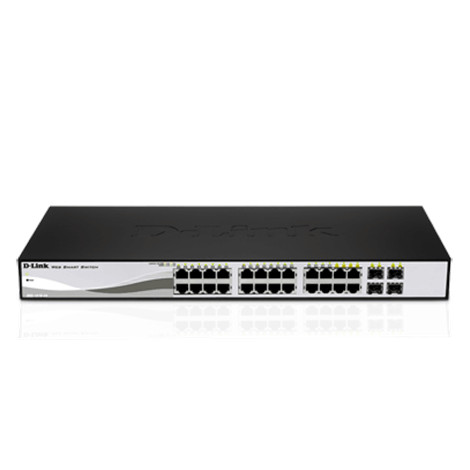 D-LINK DGS-1210-20, Gigabit Smart Switch with 16 10/100/1000Base-T ports and 4 Gigabit MiniGBIC (SFP) ports, 802.3x Flow Control