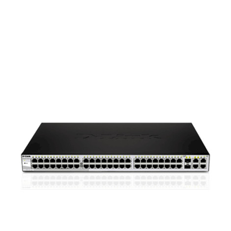 D-LINK DGS-1210-52, Gigabit Smart Switch with 48 10/100/1000Base-T ports and 4 Gigabit MiniGBIC (SFP) ports, 802.3x Flow Control