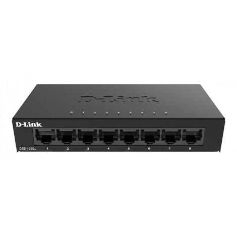D-Link Switch DGS-108GL/E Unmanaged, Desktop, 1 Gbps (RJ-45) ports quantity 8
