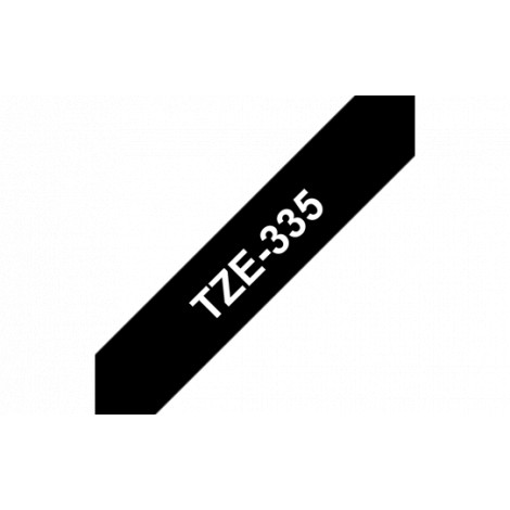 Brother TZe-335 Laminated Tape White on Black, TZe, 8 m, 1.2 cm