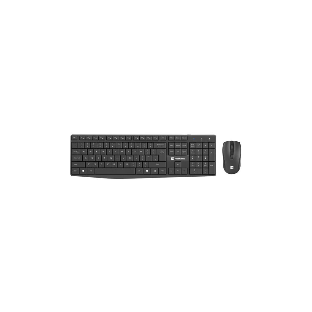 Natec Keyboard and Mouse Squid 2in1 Bundle Keyboard and Mouse Set, Wireless, US, Black