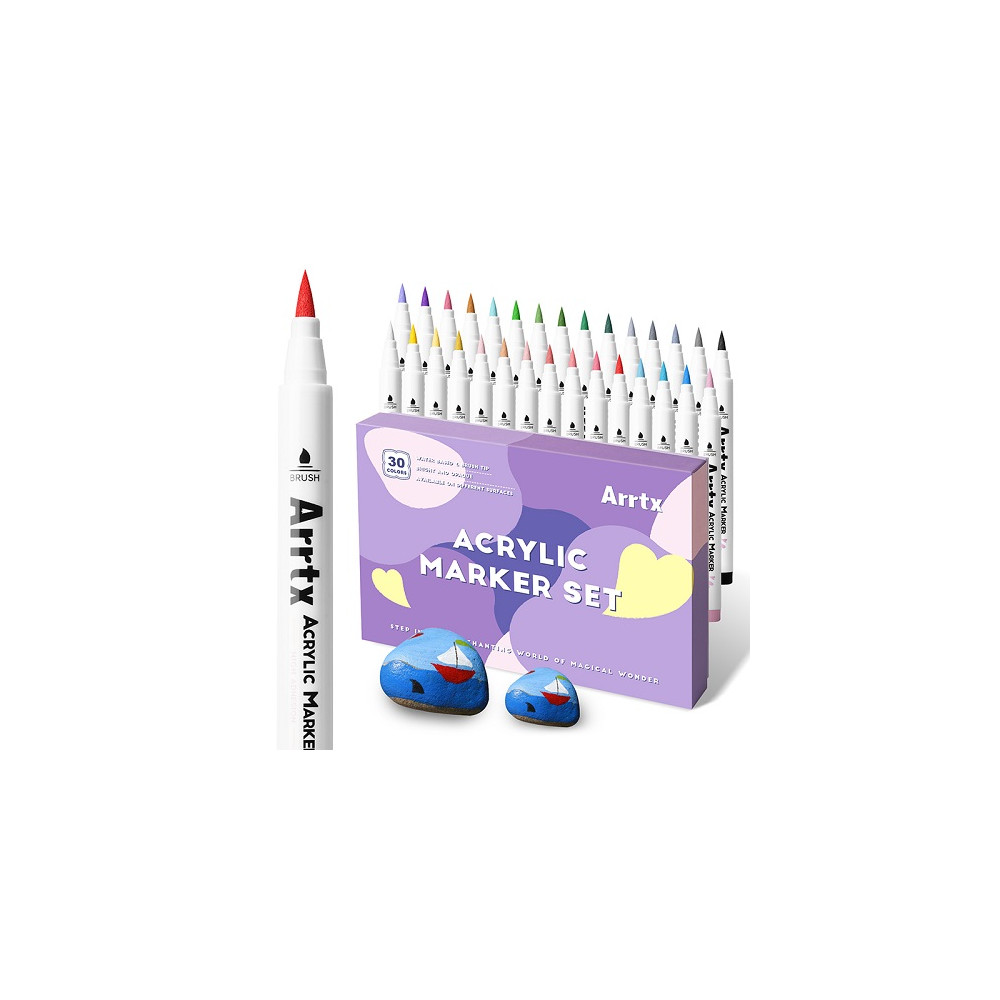 Akriliniai markeriai - flomasteriai ARRTX, 30 spalvų