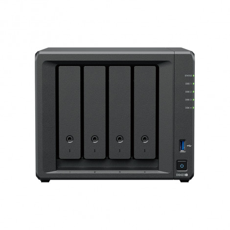 Synology Rack NAS DS423+ J4125, Processor frequency 2.7 GHz, 2 GB, DDR4, RAID 0,1,5,6,10,Hybrid, 2x1GbE/2xUSB3.2, System Fan: 92