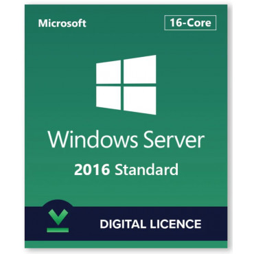 Microsoft Windows Server 2016 Standard, 16 branduolių, Skaitmeninė licencija