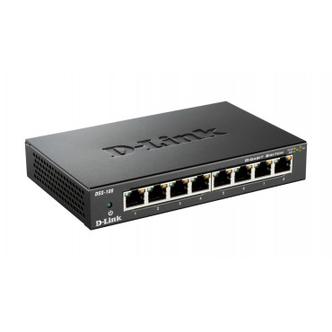 D-Link Switch DGS-108/E Unmanaged, Desktop, 1 Gbps (RJ-45) ports quantity 8