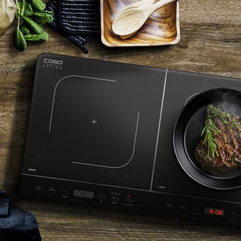 Caso Hob Touch 3500 Induction, Number of burners/cooking zones 2, Touch control, Timer, Black, Display