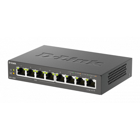 D-Link 8-Port Gigabit PoE Switch DGS-1008P Unmanaged, Desktop