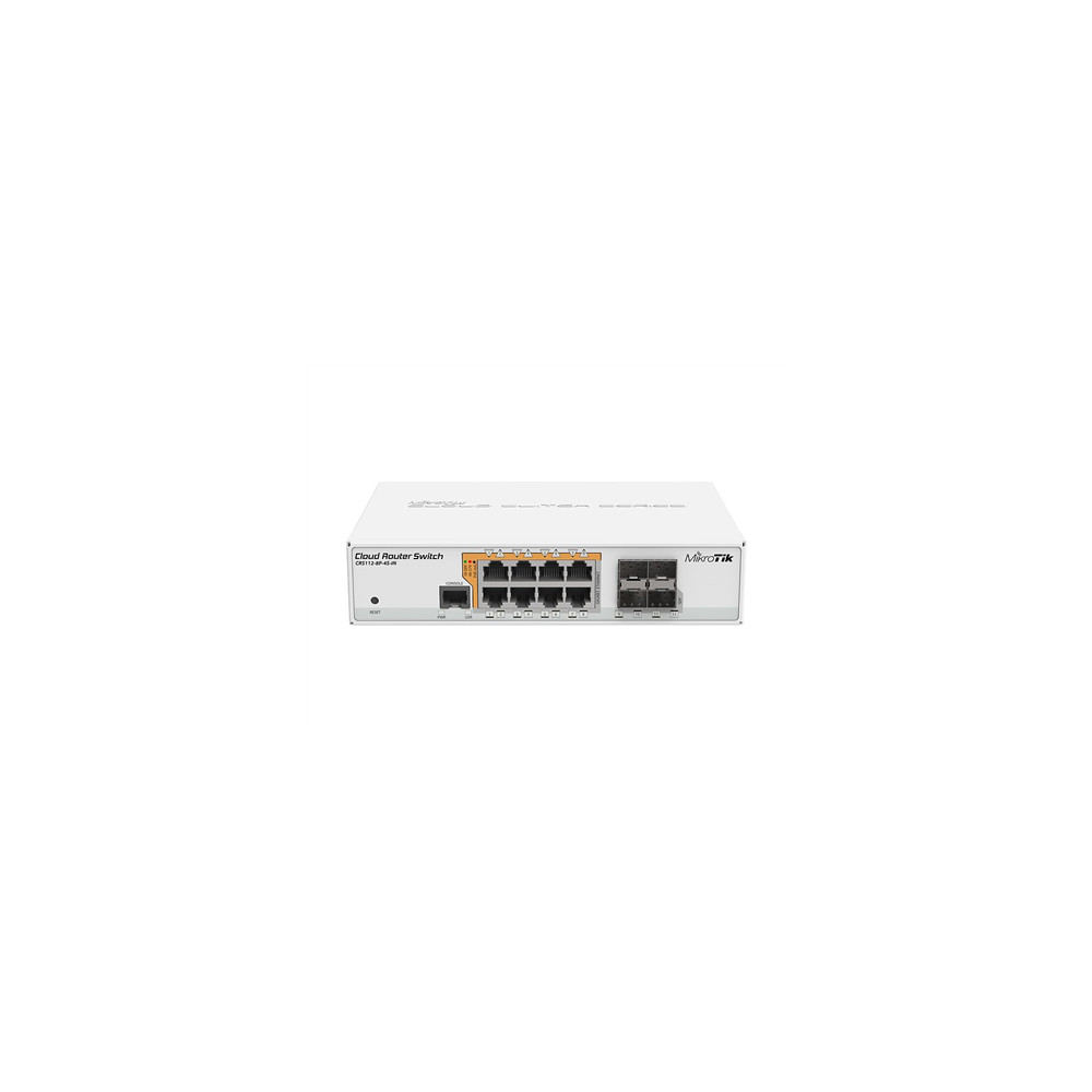 MikroTik Cloud Router Switch CRS112-8P-4S-IN SFP ports quantity 4, Desktop, Dual Power Suply: 28V 3.4V included. (Optional addit