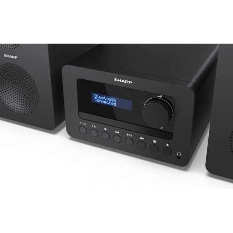 Sharp XL-B520D(BK) Tokyo Hi-Fi Micro System 2.0, FM/DAB/DAB+/USB, CD, Bluetooth 5.0, Aux-in, Black