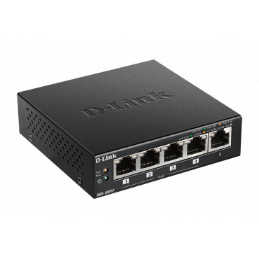 D-Link Switch DGS-1005P Unmanaged, Desktop, 1 Gbps (RJ-45) ports quantity 5, PoE ports quantity 4, Power supply type External