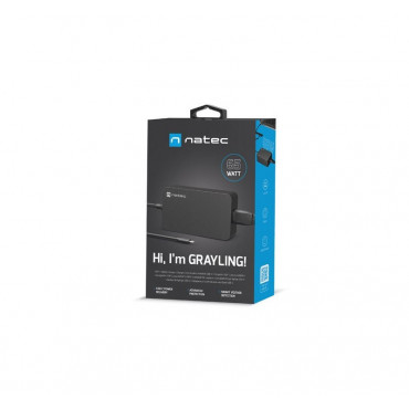 Natec USB Charger 65W Grayling 2.70 m, Black