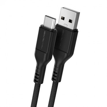 Premium kabelis USB-C - USB-A (juodas, 1.1m)