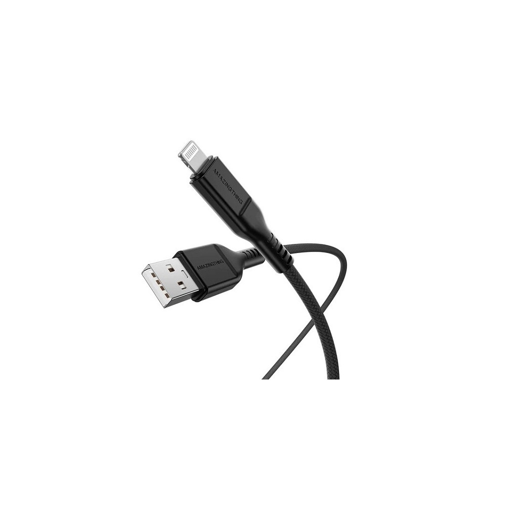 Premium kabelis USB Type-A - Lightning, PD30W (juodas, 1.1m)