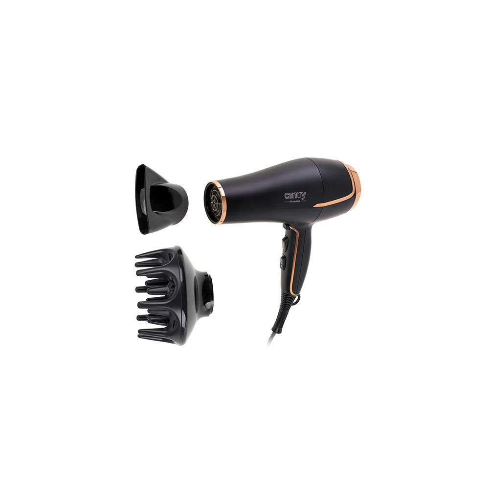 Camry Hair Dryer CR 2255 2200 W, Number of temperature settings 3, Diffuser nozzle, Black