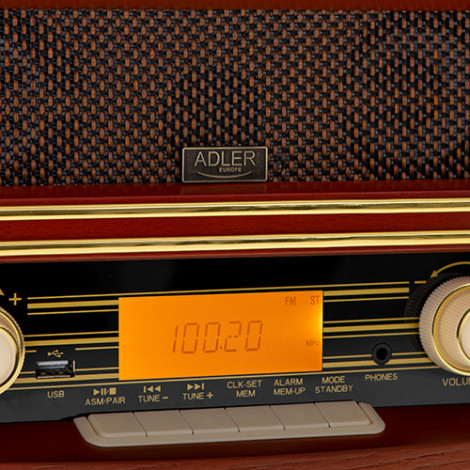 Adler Retro Radio AD 1187 Display LCD, AUX in, Wooden, Alarm function
