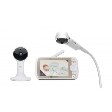 Motorola Full HD Wi-Fi Video Baby Monitor with Crib Mount VM65X CONNECT 5.0" White/Gold