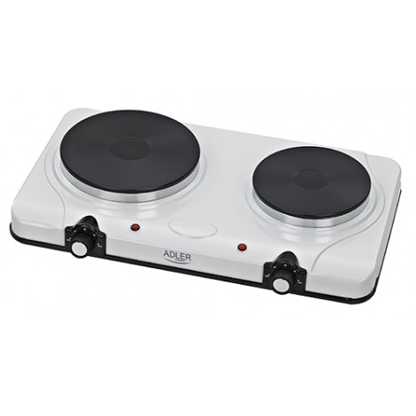 Adler Free standing table hob AD 6504 Number of burners/cooking zones 2, White, Electric stove, Electric