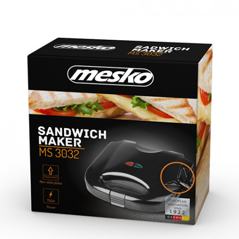 Mesko Sandwich maker MS 3032 750 W, Number of plates 1, Number of pastry 2, Black