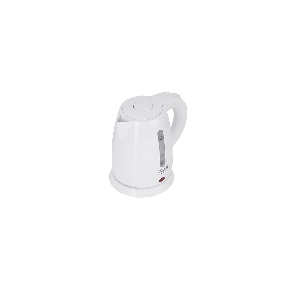 Adler Kettle AD 1272 Electric, 1600 W, 1 L, Stainless steel/Polypropylene, 360 rotational base, White