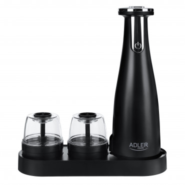 Adler Electric Salt and pepper grinder AD 4449b 7 W, Housing material ABS plastic, Lithium, Matte Black