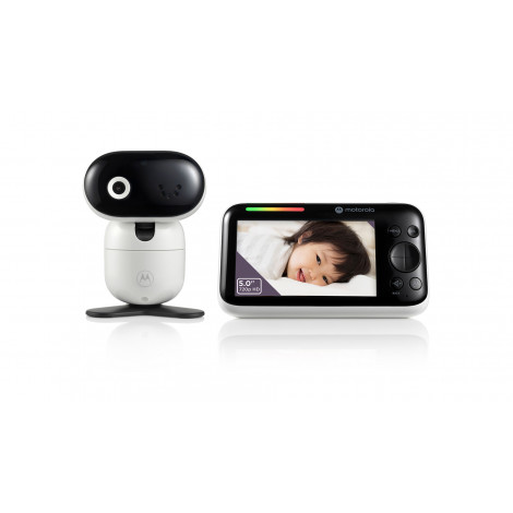 Motorola PIP1610 HD CONNECT 5.0" Wi-Fi HD Motorized Video Baby Monitor, White/Black