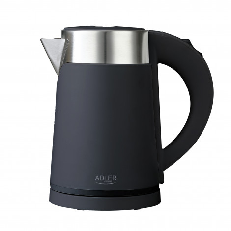 Adler Kettle AD 1372 Electric, 800 W, 0.6 L, Plastic/Stainless steel, 360 rotational base, Black