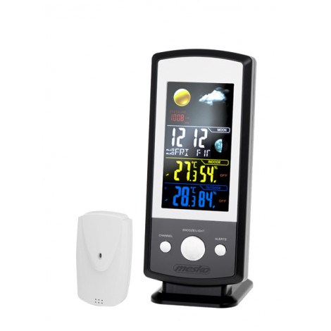 Mesko MS 1177 Weather station, Black, Colorful Digital Display