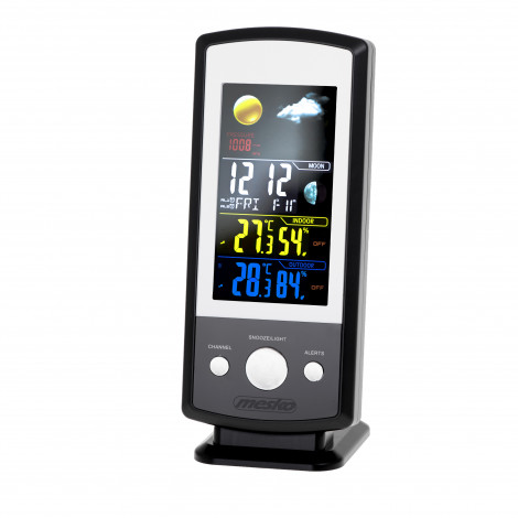 Mesko MS 1177 Weather station, Black, Colorful Digital Display