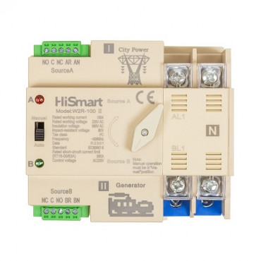 Automatinis perjungėjas HiSmart W2R-2P 220V 100A