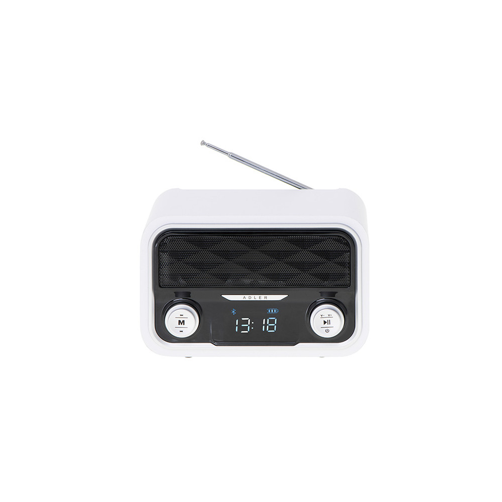 Adler Bluetooth Radio AD 1185 Display LCD, AUX in, White