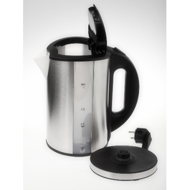 Adler Kettle AD 1216 Standard, Stainless steel, Stainless steel, 2000 W, 360 rotational base, 1.7 L