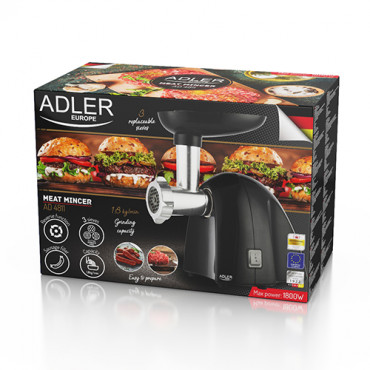 Adler Meat mincer AD 4811 Black, 600 W, Number of speeds 1, Throughput (kg/min) 1.8