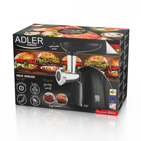 Adler Meat mincer AD 4811 Black, 600 W, Number of speeds 1, Throughput (kg/min) 1.8