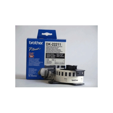 Brother DK-22211 Continuous Length Paper Label Black, White, DK, 29mm, 15.24 m