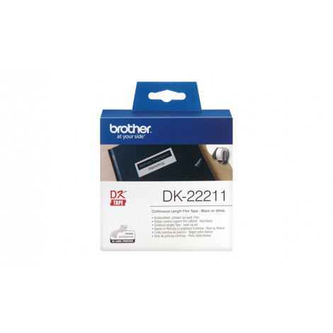 Brother DK-22211 Continuous Length Paper Label Black, White, DK, 29mm, 15.24 m